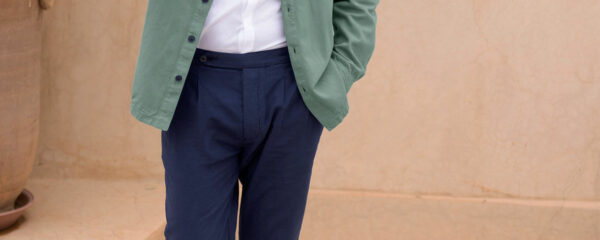 pantalon à pinces marine