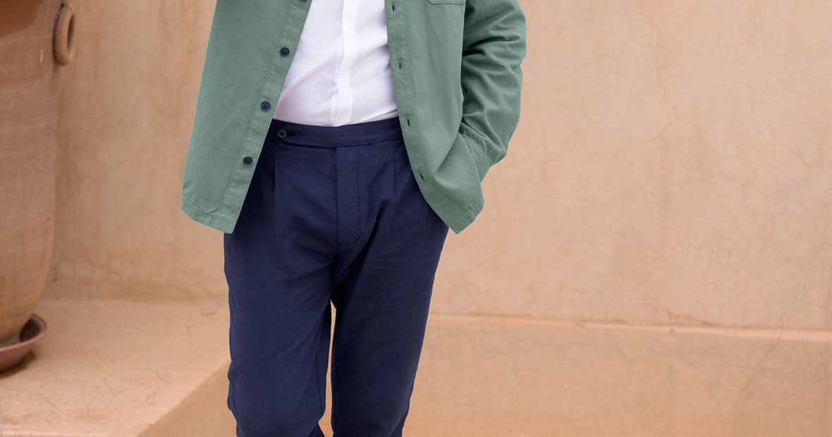 pantalon à pinces marine